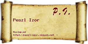 Peszl Izor névjegykártya